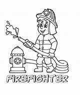 Fire Fighter Colouring Page  Free Printable Templates sketch template