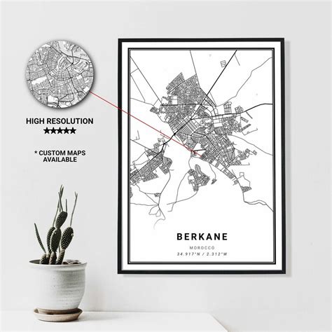 Berkane Berkane map Berkane poster Map Poster City Poster | Etsy