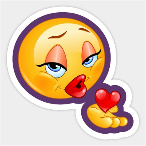 Blowing Kiss Female Emoji - Emoji - Sticker | TeePublic