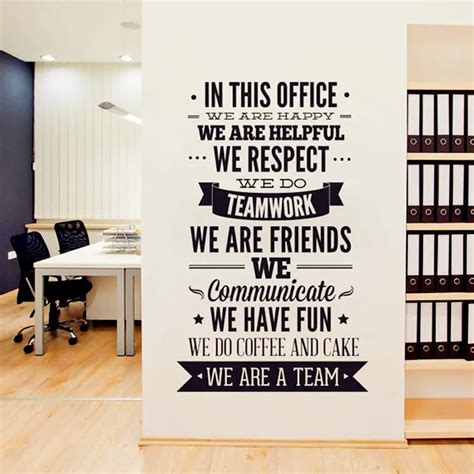 2016 New Fashion Quotes Wall Sticker Office Rules Vinyl Decals " We Are A Team" Increase Team ...