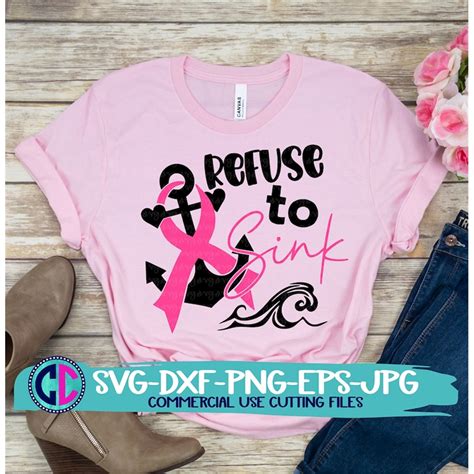 breast cancer svg, refuse to sink SVG, faith anchor svg,stro - Inspire Uplift