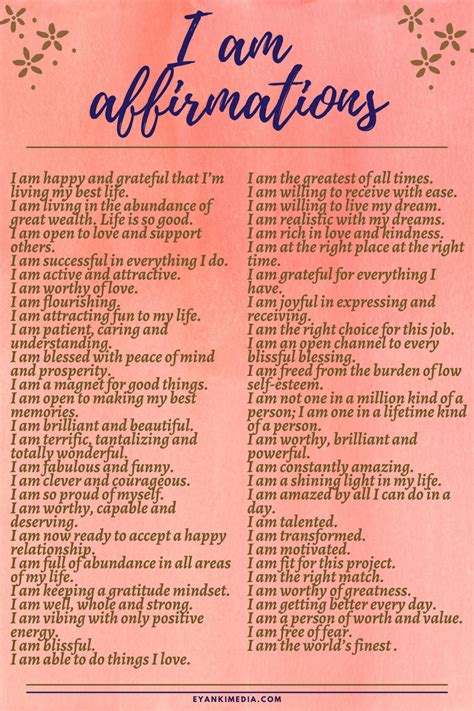 50+ Positive I Am Affirmations For Success And Self-worth