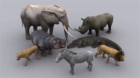3D model AFRICAN ANIMALS PACK GAME READY ANIMATED MODELS VR / AR / low-poly MAX | CGTrader.com