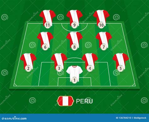 Soccer Field with the Peru National Team Players Stock Vector - Illustration of texture, sport ...