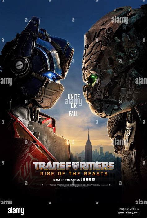 TRANSFORMERS: RISE OF THE BEASTS, poster, from left: Optimus Prime (voice: Peter Cullen ...