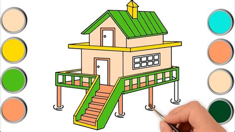 How To Draw 3D House Step by Step - Cute Paper - YouTube