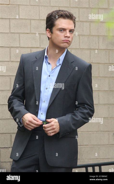 Sebastian Stan filming The CW's "Gossip Girl" in New York City on July ...