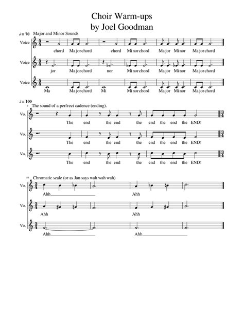 Choir Warm up Sheet music for Voice | Download free in PDF or MIDI | Musescore.com