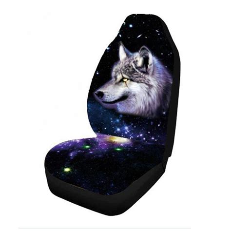 1/7pcs universal car seat covers wolf funky design front & rear seat full set protector Sale ...