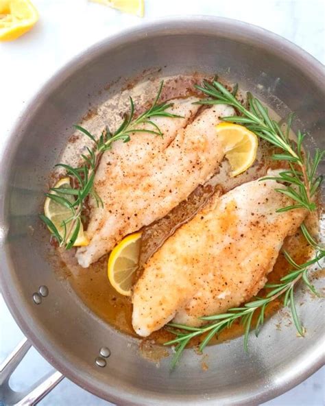 Basa Fish Fillet with Lemon Brown Butter Sauce - Herbs & Flour