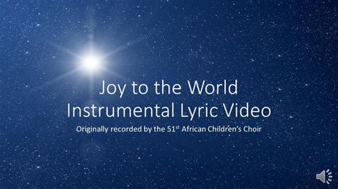 Joy to the World Instrumental Lyric Video - YouTube