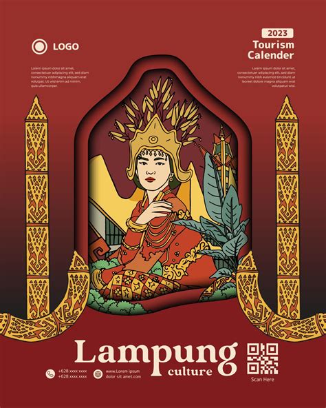 Cover Book Magazine template for tourism calender with lampung culture ...