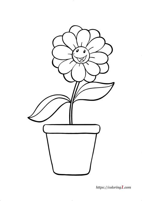Flower Pot Coloring Page Flowerpot Coloring Page Free - vrogue.co