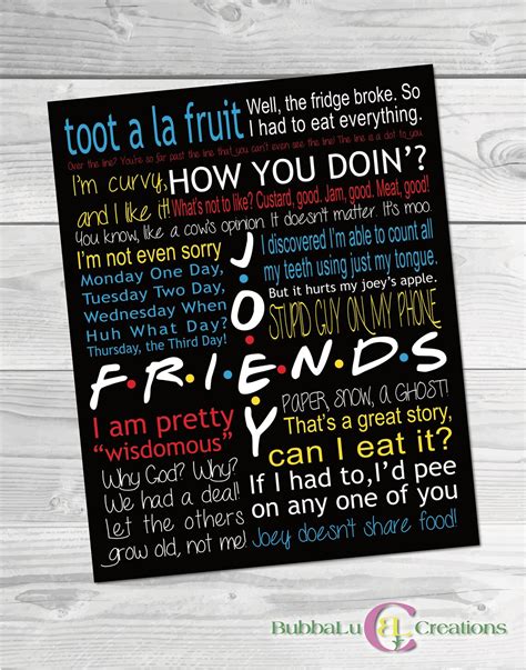 Joey Tribbiani Quotes. Friends Show Artwork. Friends TV Show Joey ...