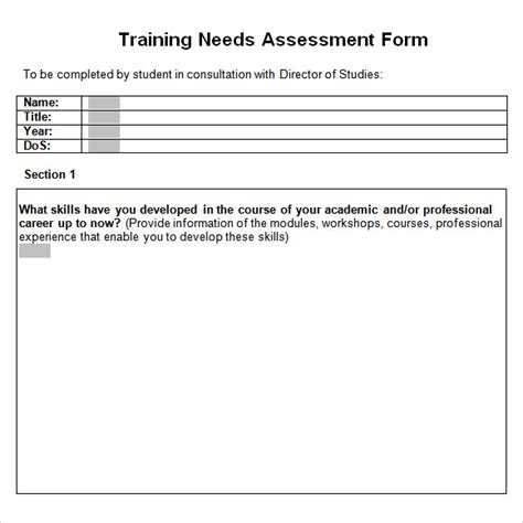 FREE 13+ Sample Training Needs Assessment Templates in PDF | MS Word