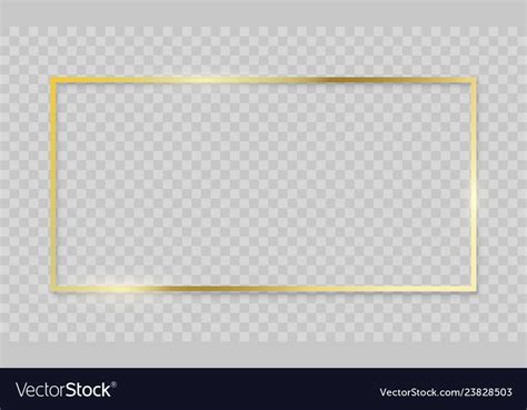 Gold frame vector realistic golden border on transparent background. Wedding or birthday shiny ...