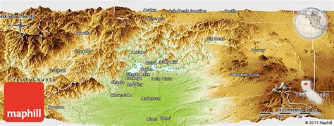 Physical Panoramic Map of Shasta County