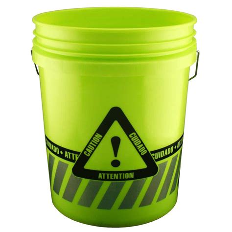 Leaktite 5 gal. Reflective Caution Bucket (120 Units/Pallet ...