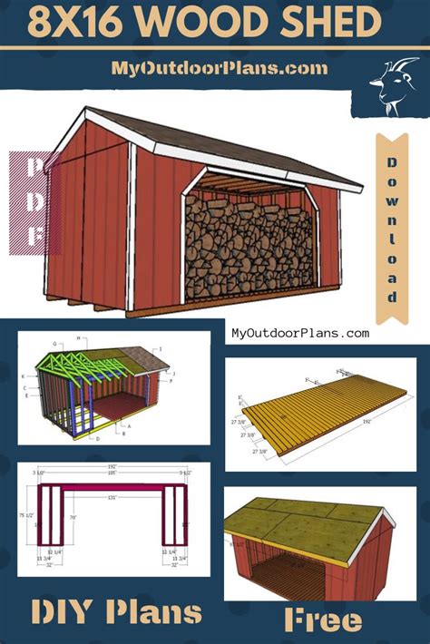 8x16 Wood Shed Plans | Wood shed, Wood shed plans, Shed plans