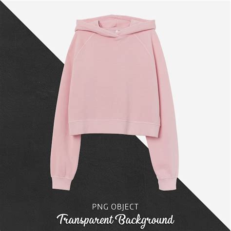 Premium PSD | Front view of pink crop hoodie mockup