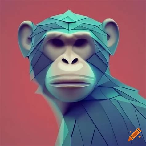 Geometric monkey illustration