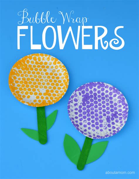 Bubble Wrap Flower Craft for Kids