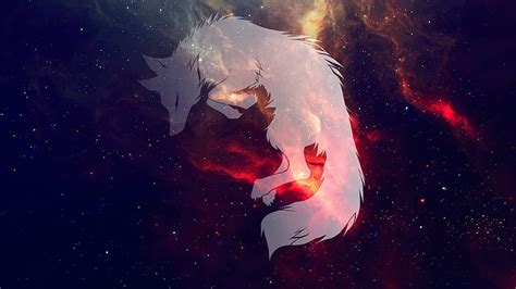 HD wallpaper: wolf illustration, space, galaxy, sleeping, animal themes ...