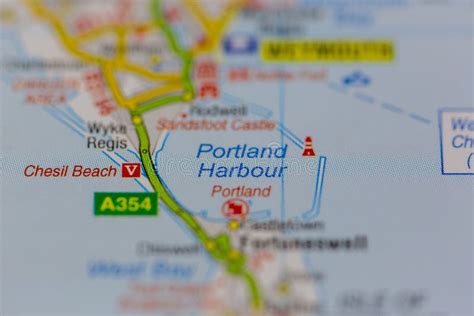 02-24-2021 Portsmouth, Hampshire, UK Portland Harbour Shown on a Road Map or Geography Map Stock ...