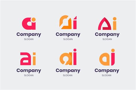 Free Vector | Flat ai logo templates set