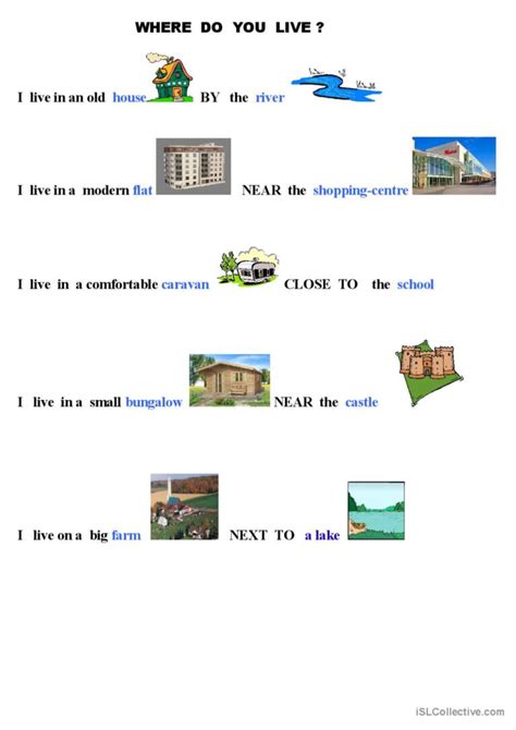 where do you live ?: English ESL worksheets pdf & doc