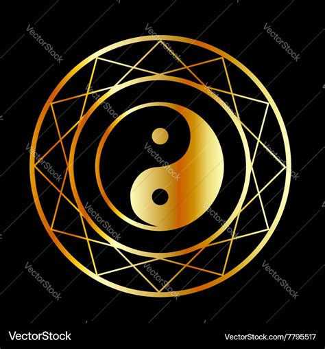 Golden symbol of taoism daoism Royalty Free Vector Image