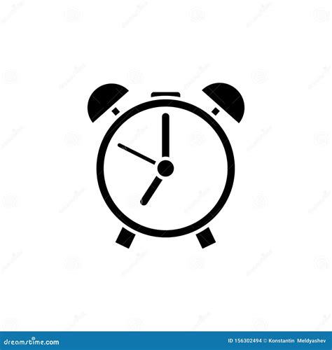 Alarm Clock Icon or Logo. Retro Style Clock Illustration, Simple Vector ...