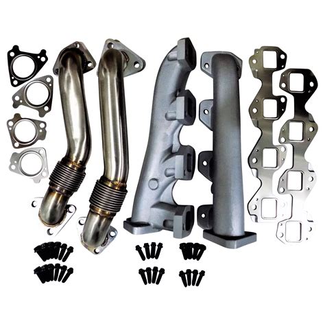 High Flow Exhaust Manifolds & Up Pipes 6.6l Duramax 2001-2016 LB7 LLY ...