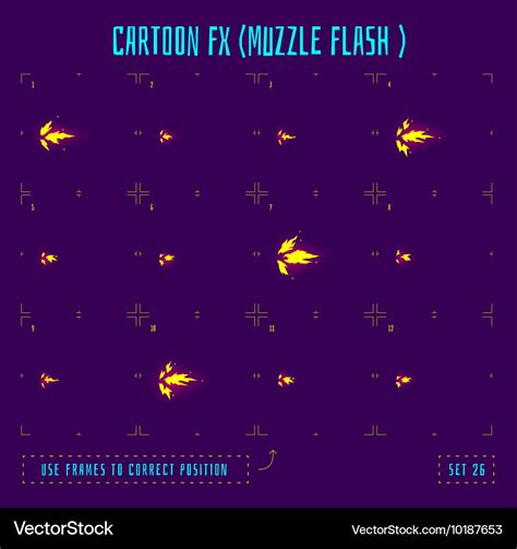 Animation frames or muzzle flash sprites Vector Image