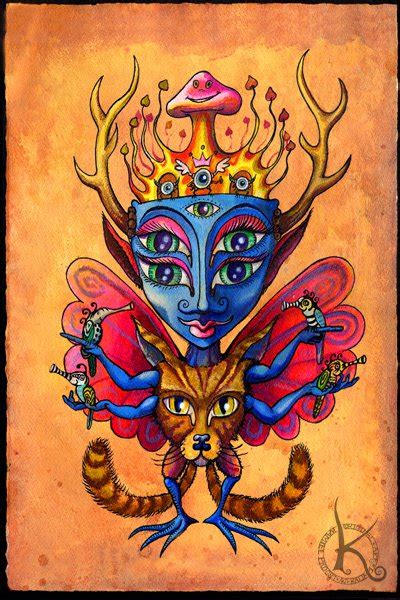 CAT GOD – canvas | Kamiel Proost Art