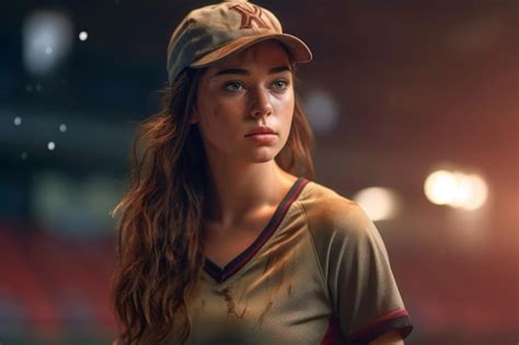 Premium AI Image | a female baseball player baseball uniform