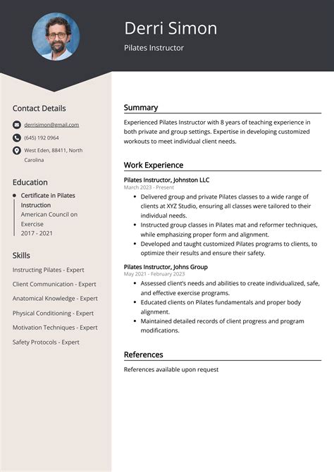 Pilates Instructor Resume Example (Free Guide)