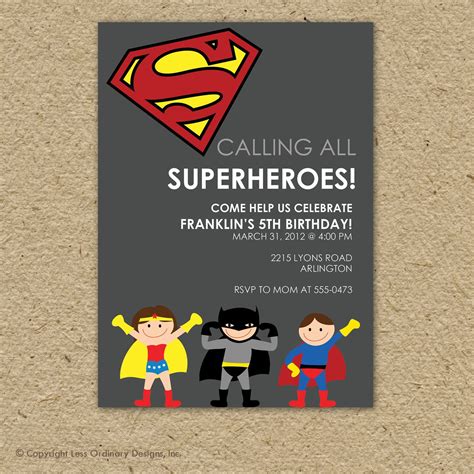 Superman birthday invitation superman birthday party super