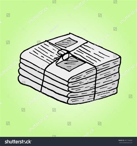 Newspaper Stack Hand Drawn Vector Illustration Stock Vector (Royalty ...