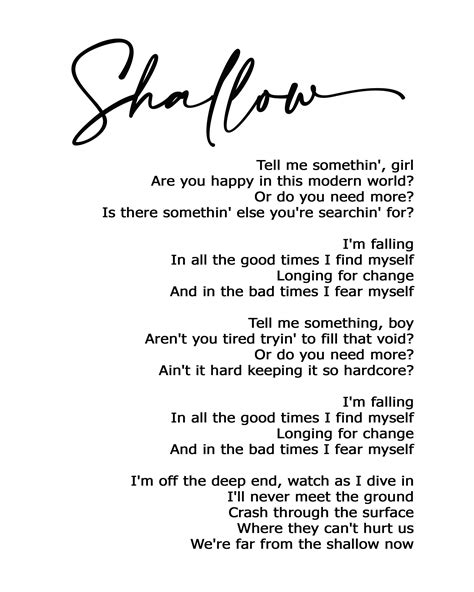 Lyrics Shallow