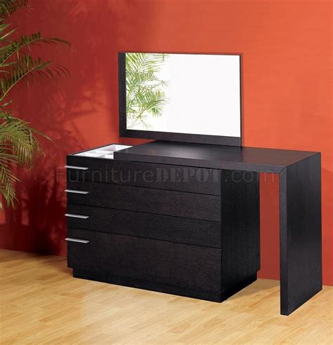 Dark Wenge Color Finish Contemporary Bedroom Set