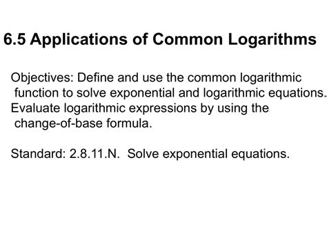 6.5 Applications of Common Logarithms