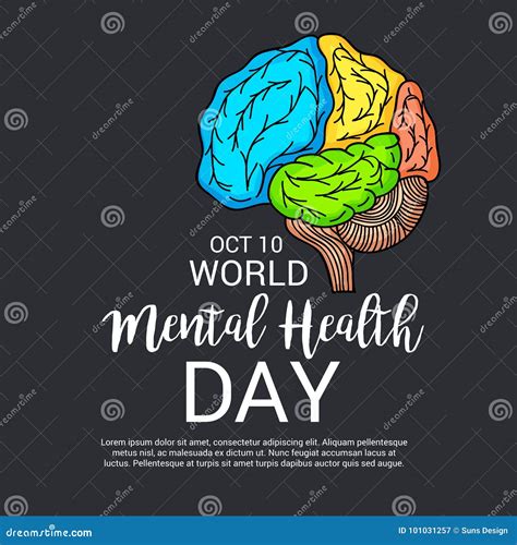 World Mental Health Day. stock illustration. Illustration of mind - 101031257