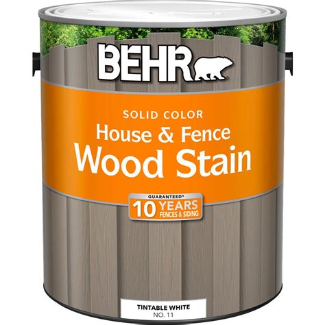 BEHR 1 gal. White Base Solid Color House and Fence Exterior Wood Stain ...