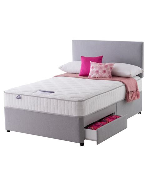 Buy Silentnight Middleton Double 800 Pkt Memory 2Drw Divan -Grey ...