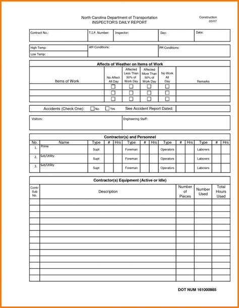 004 Construction Daily Report Template Excel 1200X1549 Throughout ...