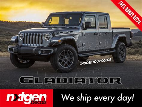 Jeep GLADIATOR Rubicon Hood Vinyl Decals Graphics Stickers | Etsy