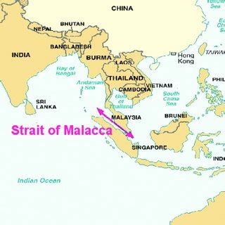 Strait Of Malacca On Asia Map