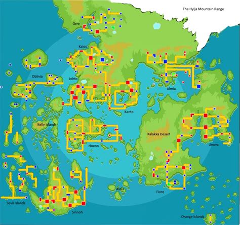 Map of the world in Pokemon Tabletop United| World Anvil