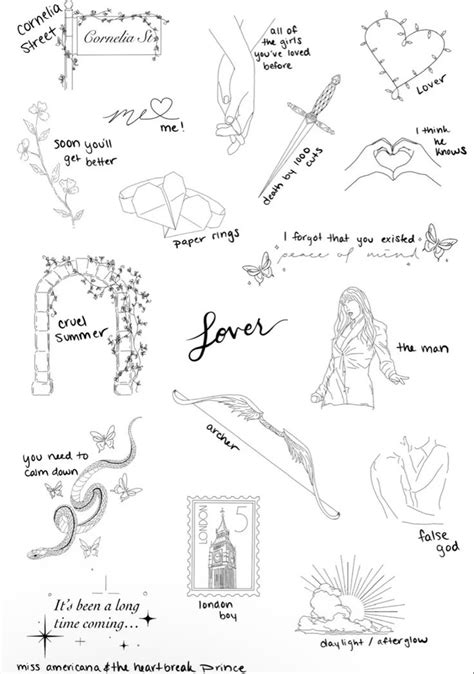 Lover tattoos | Taylor swift tattoo, Tattoos for lovers, Taylor swift drawing